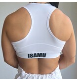 ISAMU Shinkyokushin Dames Top – Wit met Shinkyokushin Kanji en Kokoro