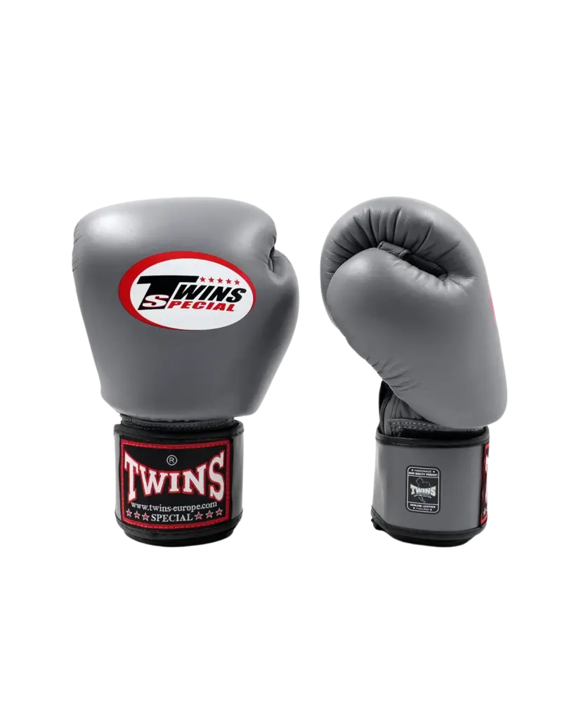 Twins Bokshandschoenen BGVL-3 Grijs – handgemaakte Muay Thai handschoenen van rundleer