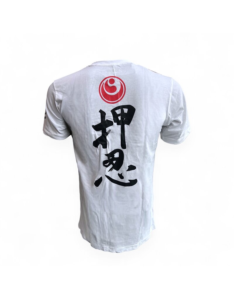 ISAMU Osu Shinkyokushin Kanji T-shirt Wit