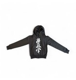 ISAMU Kyokushin Kanji XL Hoodie voor Kinderen – Zwarte Hoodie met Grote Kanji, ISAMU Borduring en Kanku Rits