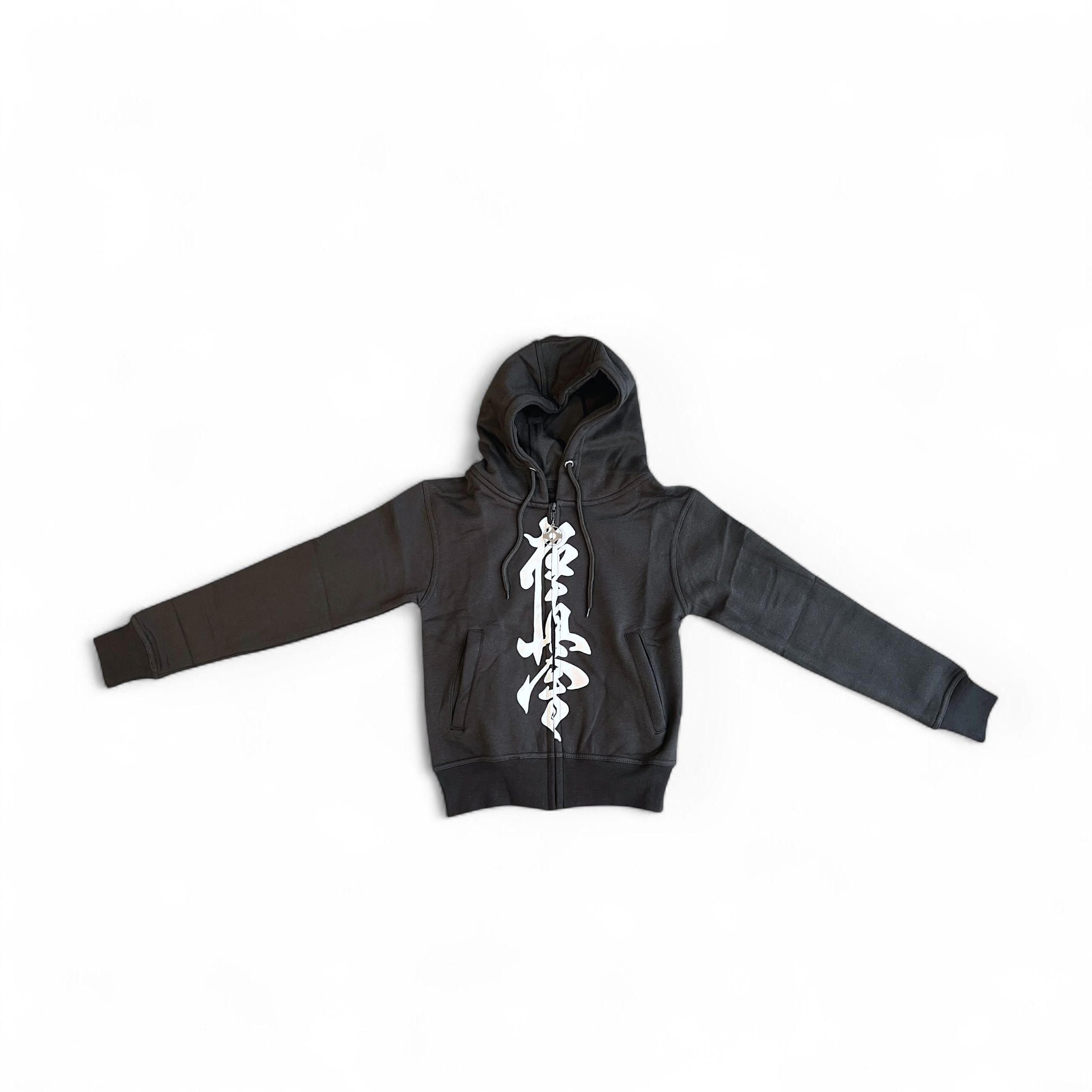 ★ Isamu  ★ ISAMU Kyokushin XL Kanji Hoodie voor Kinderen - Zwart met grote