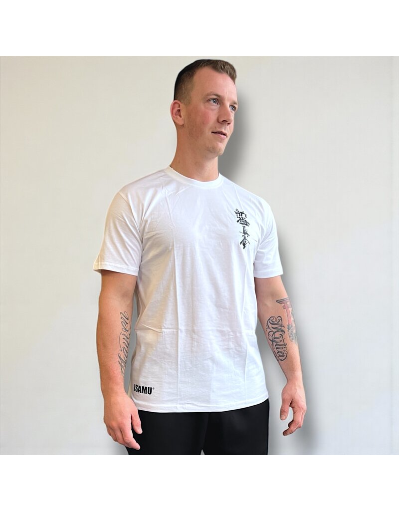 ISAMU Osu Shinkyokushin Kanji T-shirt Wit