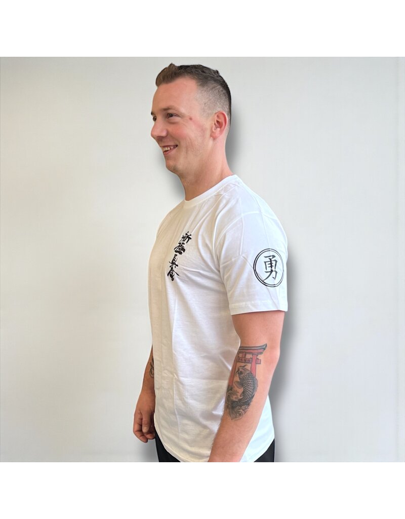 ISAMU Osu Shinkyokushin Kanji T-shirt White