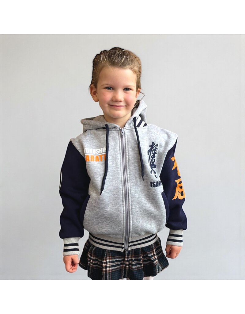 ISAMU Kids Kyokushin Karate Baseball Hoodie with zipper