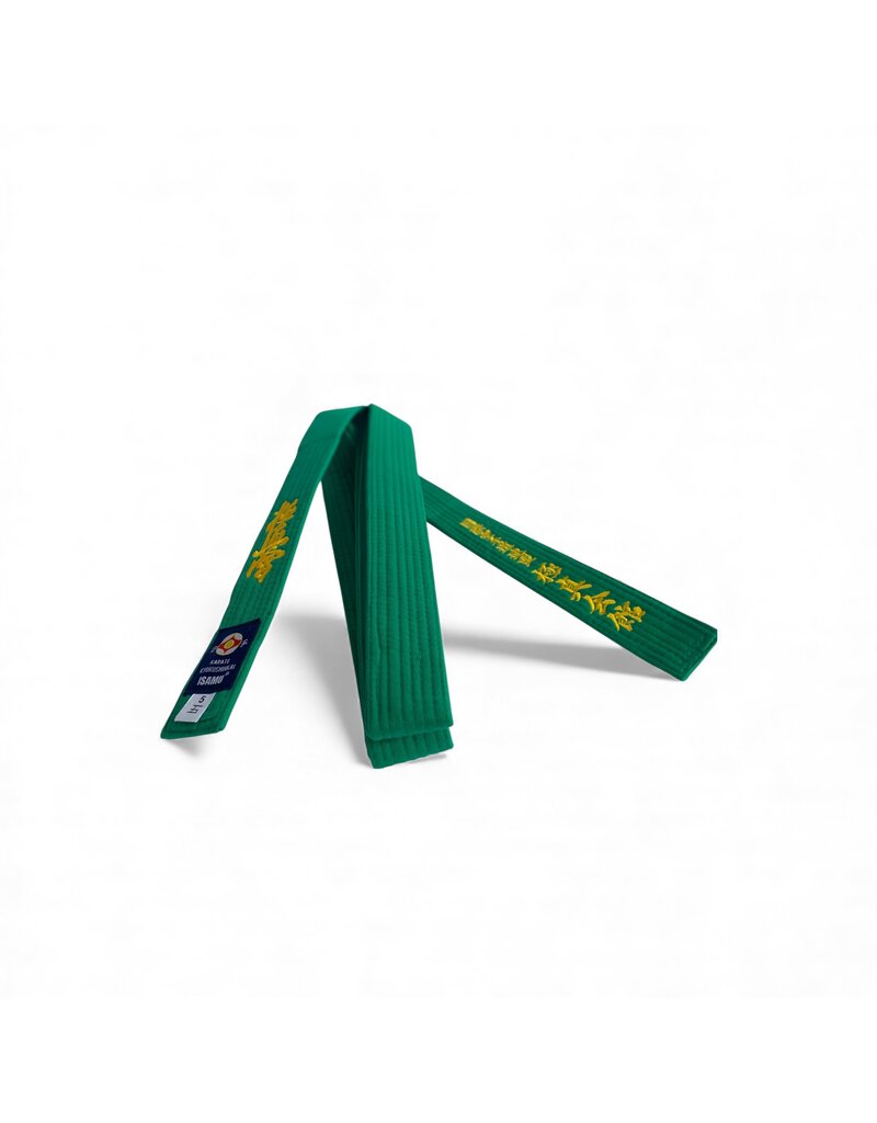 ISAMU Kyokushinkai colored Kyu belt with kanji embroidery – IKO Kanji