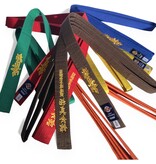 ISAMU Kyokushinkai colored Kyu belt with kanji embroidery – IKO Kanji
