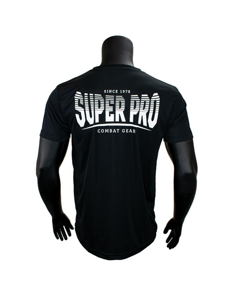 Super Pro Dryfit T-shirt Stripes, Zwart - Wit  – Licht, sneldrogend en ideaal voor intensieve training