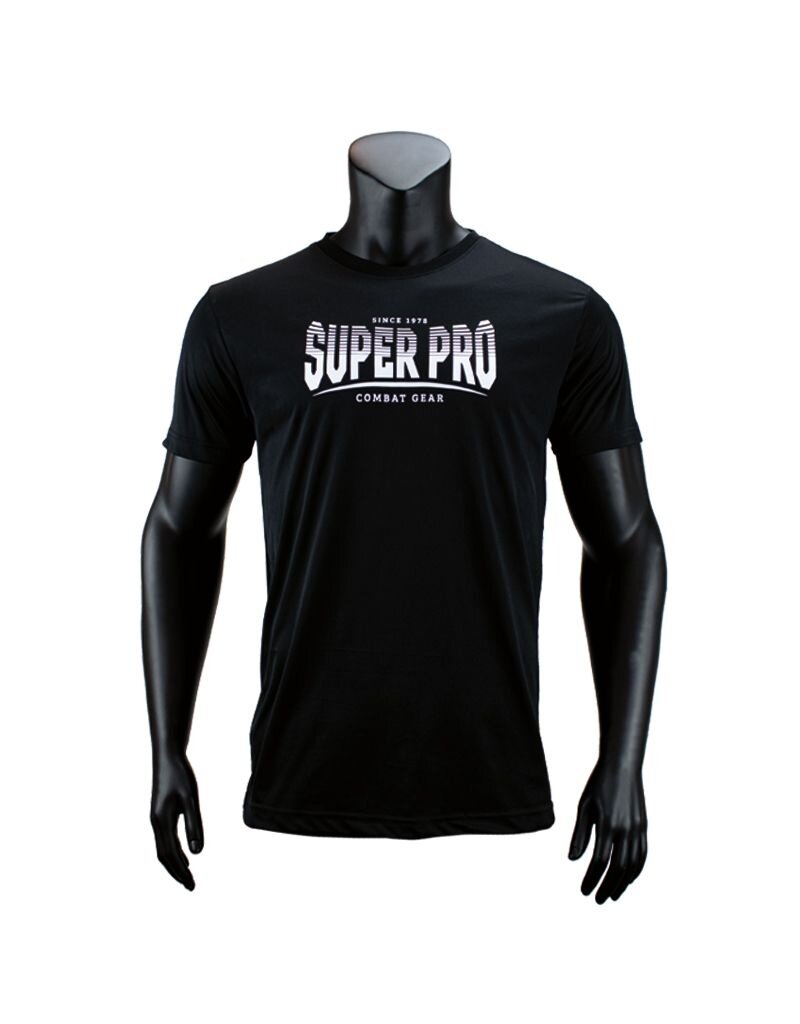 Super Pro Dryfit T-shirt Stripes, Black - White  – Lightweight and quick-drying training shirt