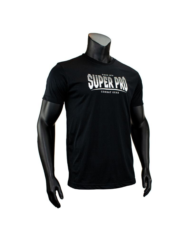 Super Pro Dryfit T-shirt Stripes, Zwart - Wit  – Licht, sneldrogend en ideaal voor intensieve training