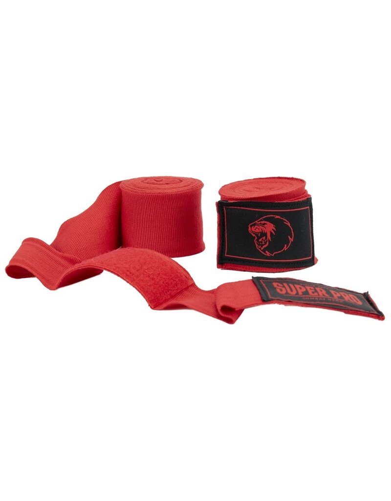 Super Pro Combat Gear Hand Wraps Red