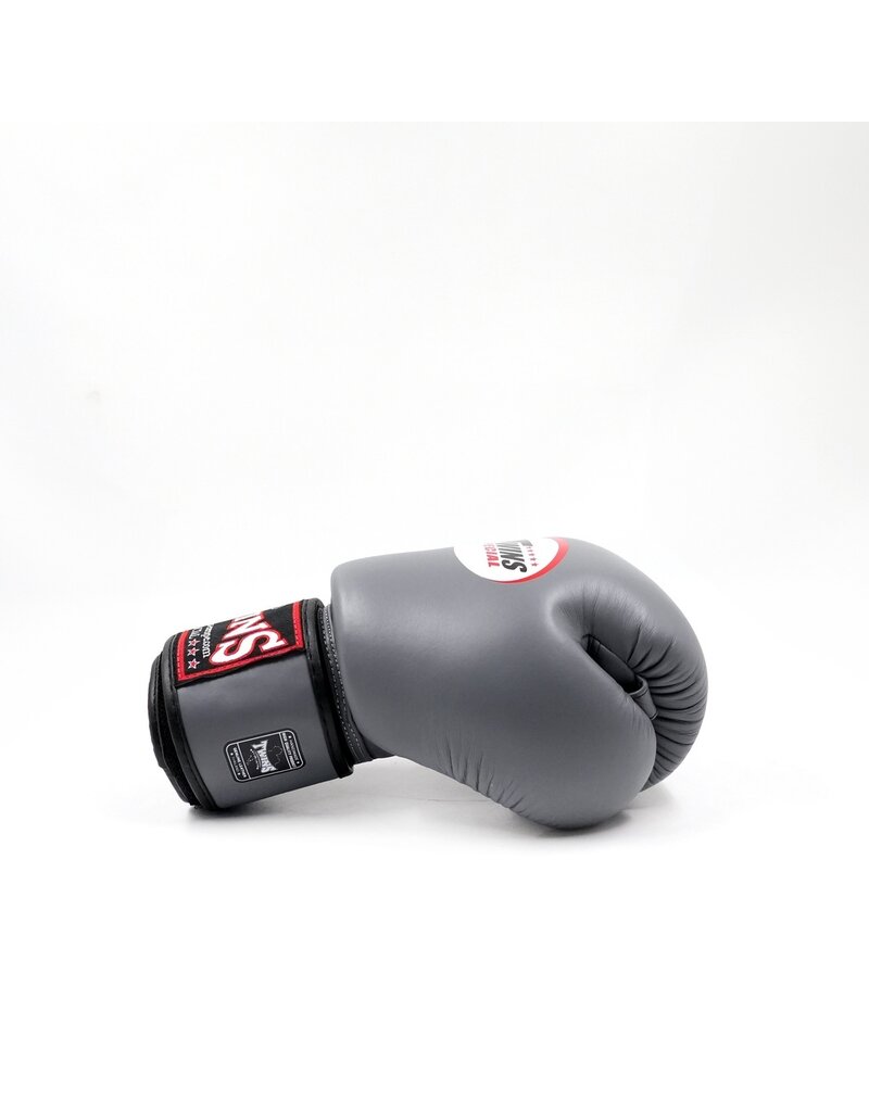 Twins Boxing Gloves BGVL-3 Grey – handcrafted Muay Thai gloves made from premium cowhide leather