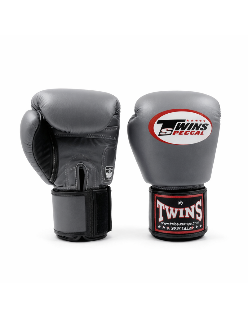 Twins Bokshandschoenen BGVL-3 Grijs – handgemaakte Muay Thai handschoenen van rundleer