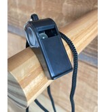 Black Referee Whistle with Lanyard