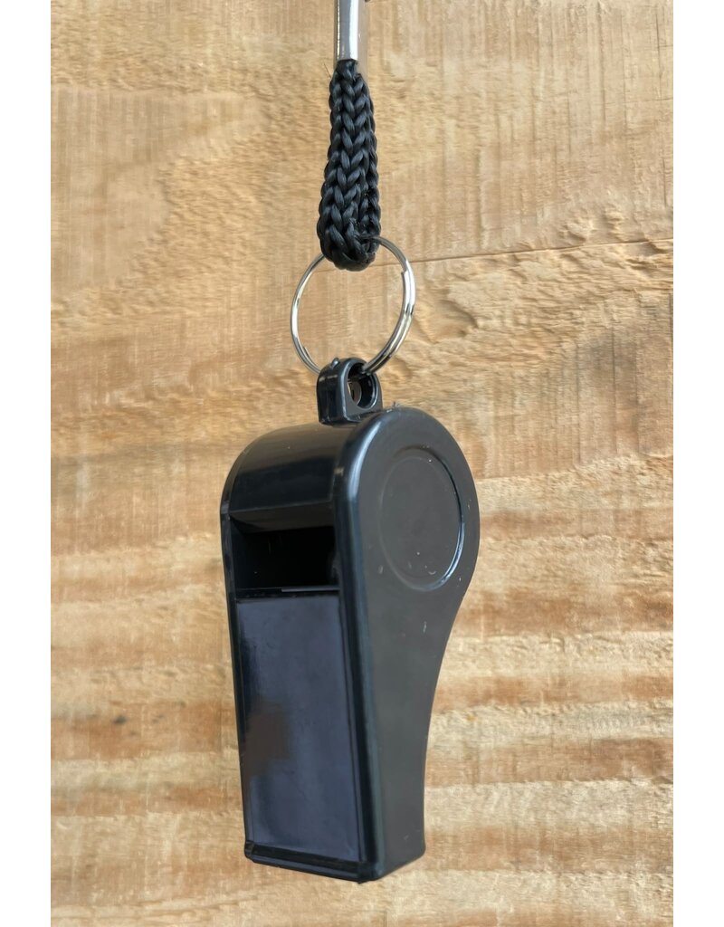 Black Referee Whistle with Lanyard