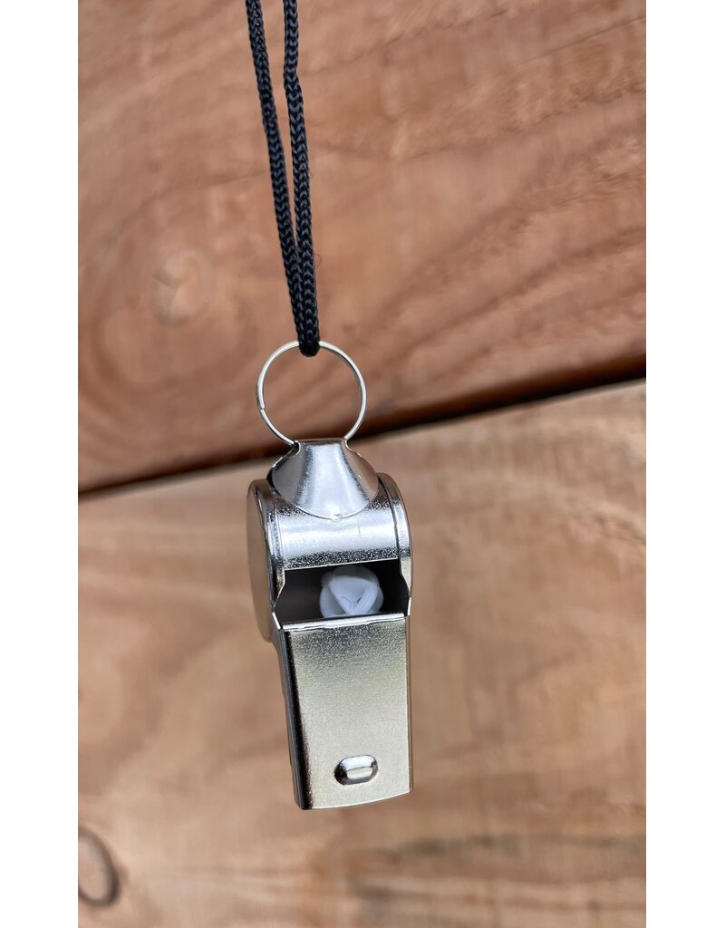 Black Referee Whistle with Lanyard