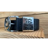 Handcrafted  Belt Shinkyokushin -Buffalo Leather – Kanku Buckle and Kanji-Engraved Keeper - Copy
