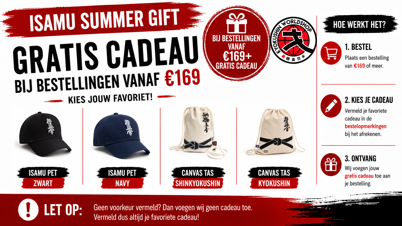 Kies een gratis ISAMU Summer Gift bij bestellingen vanaf €169