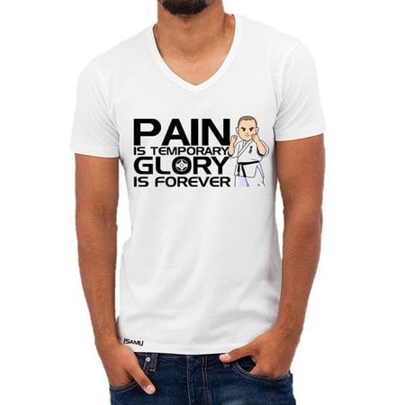 ISAMU “Pain is Temporary Glory is Forever Kyokushin Vechter T-Shirt - Wit