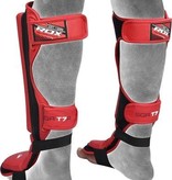 RDX SPORTS RDX Cow Hide Leather Shin Guards - Red