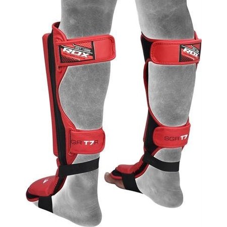 RDX SPORTS RDX Cow Hide Leather Shin Guards - Red