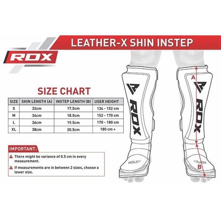 RDX SPORTS RDX Cow Hide Leather Shin Guards - Red