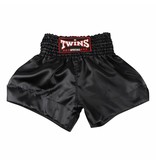 TTE001 TWINS KICKBOKSSHORT ZWART SATIJN EFFEN