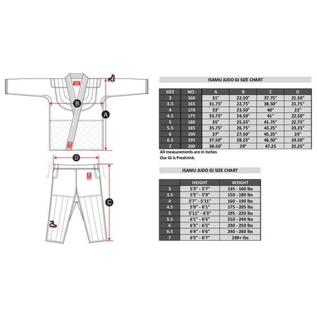 ISAMU ISAMU - Judo uniform (Gi) Red Series (550gr)