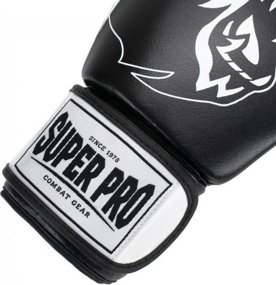 Super Pro Combat Gear Undisputed Punching Bag Gloves Leather Black / White  | Budoworldshop