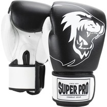 Super Pro Combat Gear Undisputed Punching Bag Gloves Leather Black / White