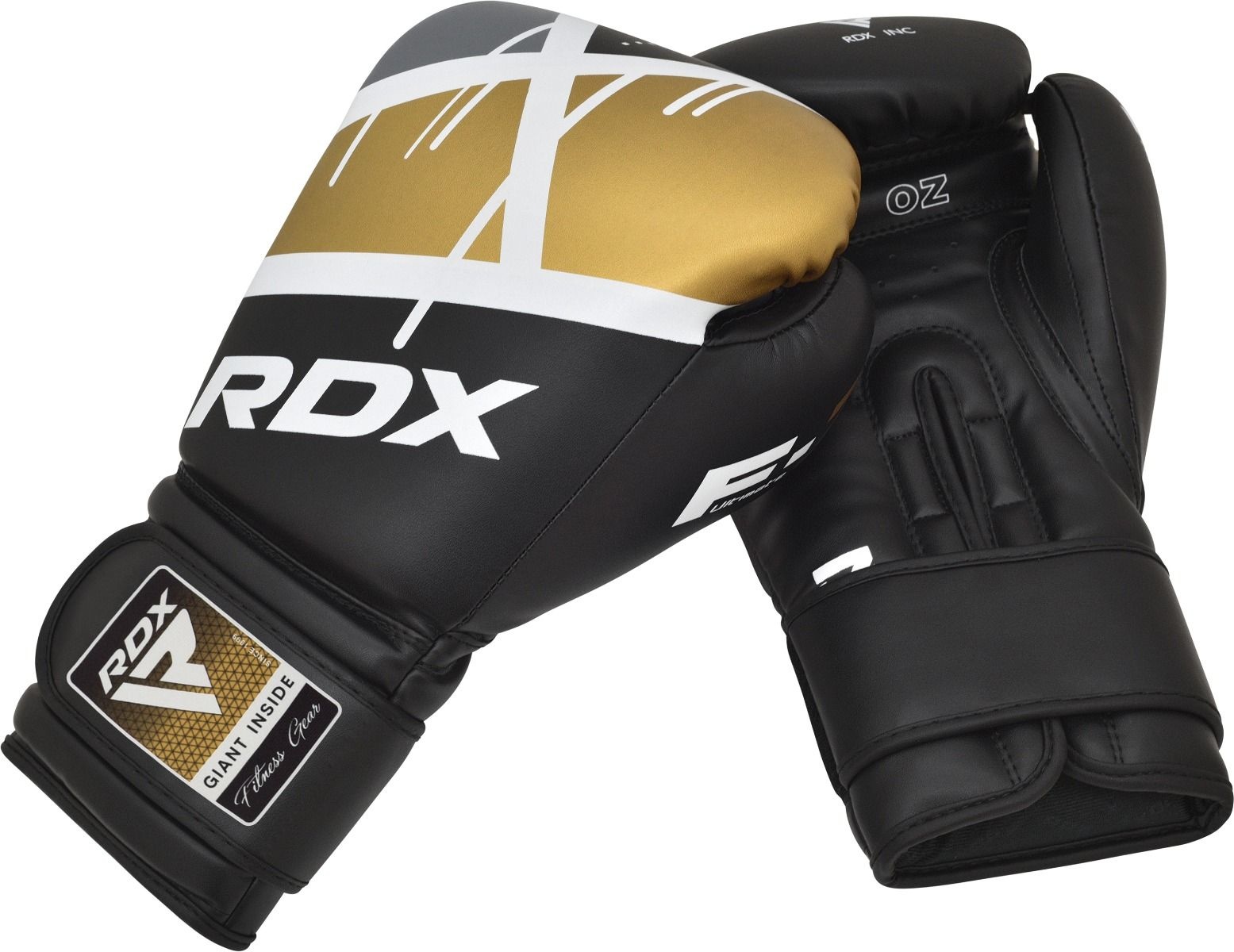 RDX F7 Ego Golden 16oz Boxing Training Gloves White Hook & Loop Men & Women 