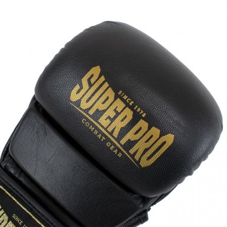 Super Pro Super Pro Combat Gear MMA Shooter Handschoenen Leder Zwart/Goud