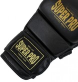 Super Pro Super Pro Combat Gear MMA Shooter Handschoenen Leder Zwart/Goud