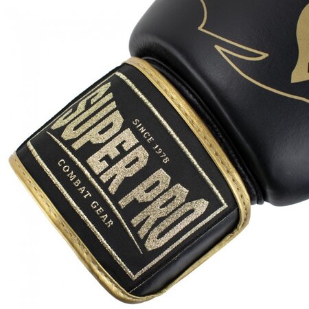 Super Pro Super Pro Combat Gear Warrior Lederen (kick)bokshandschoenen Zwart/Goud