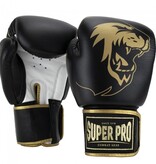 Super Pro Super Pro Combat Gear Warrior Leather (kick)boxing gloves Black/Gold