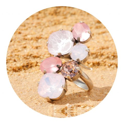 Silberner Ring ARLES rosétöne