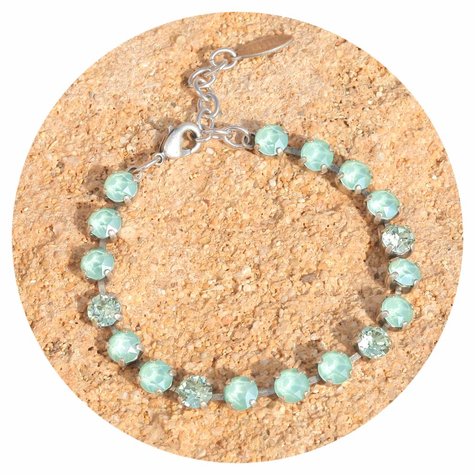 Silbernes Armband TENNIS mint green mix