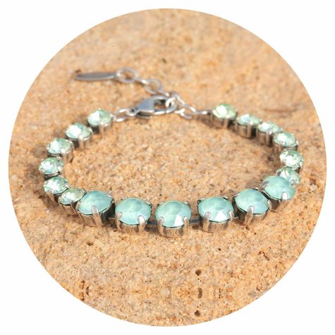 Silbernes Armband TENNIS mint green mix