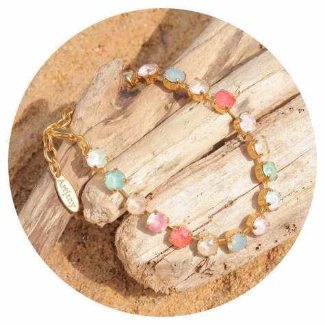 artjany Armband mit Kristallen in einem puder bunt mix