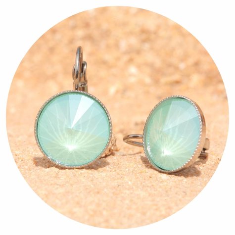 Silberner Ohrring Rivoli in Mint