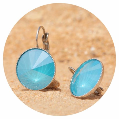 Silberner Ohrring Rivoli in summer blue