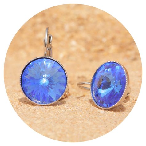 Silberner Ohrring Rivoli in Sapphire