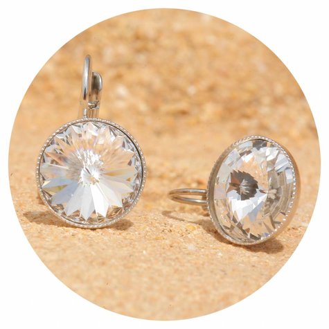 Silberner Ohrring Rivoli in crystal