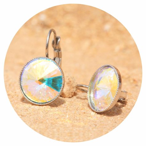 Silberner Ohrring Rivoli in crystal ab