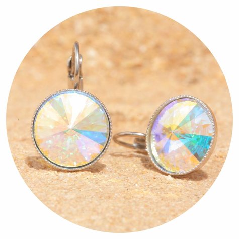 Silberner Ohrring Rivoli in crystal ab