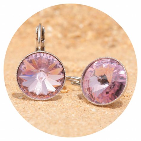 Silberner Ohrring Rivoli in light amethyst