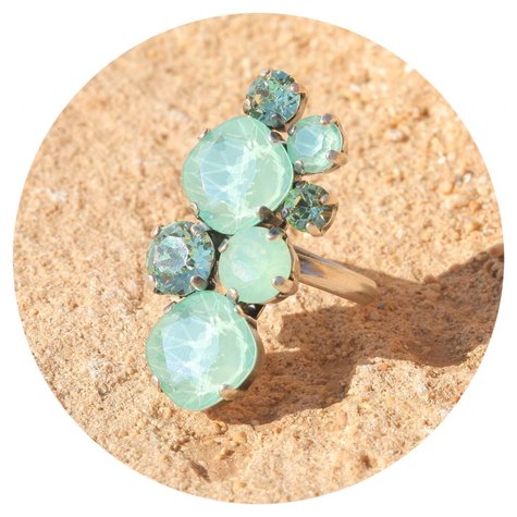 Silberner Ring NÎMES mint green