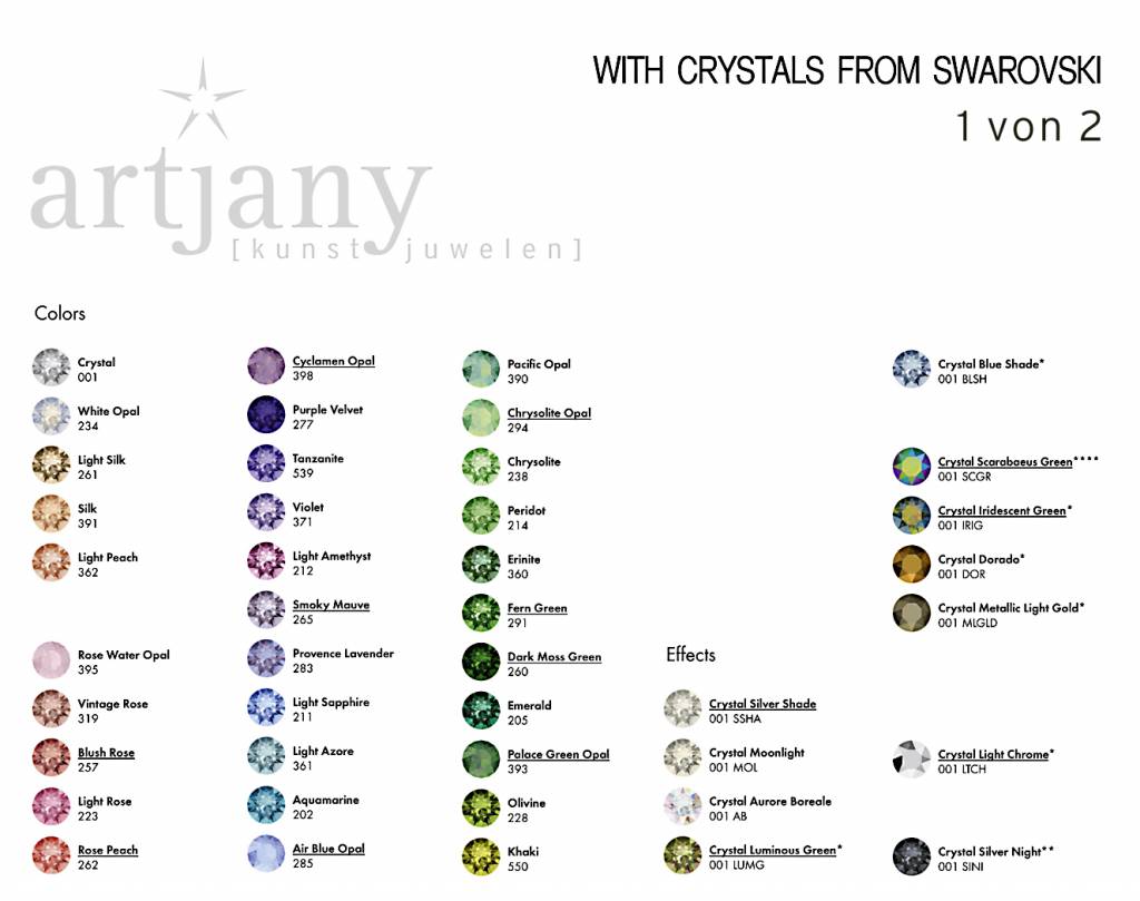 artjany Ring mit Kristallen in coral & mint tönen