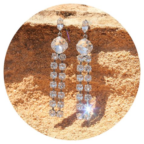 Silberner Ohrstecker OPOU crystal