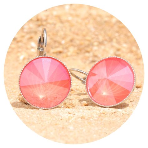 Silberner Ohrring RIVOLI G light coral
