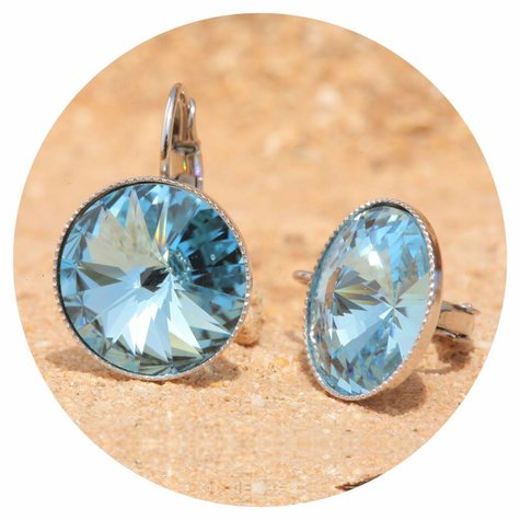 Silberner Ohrring RIVOLI G Aquamarine